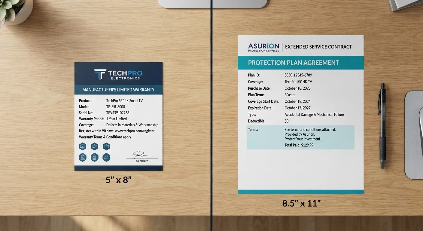 Extended Warranties vs. Manufacturer Guarantees: What Each Actually Covers