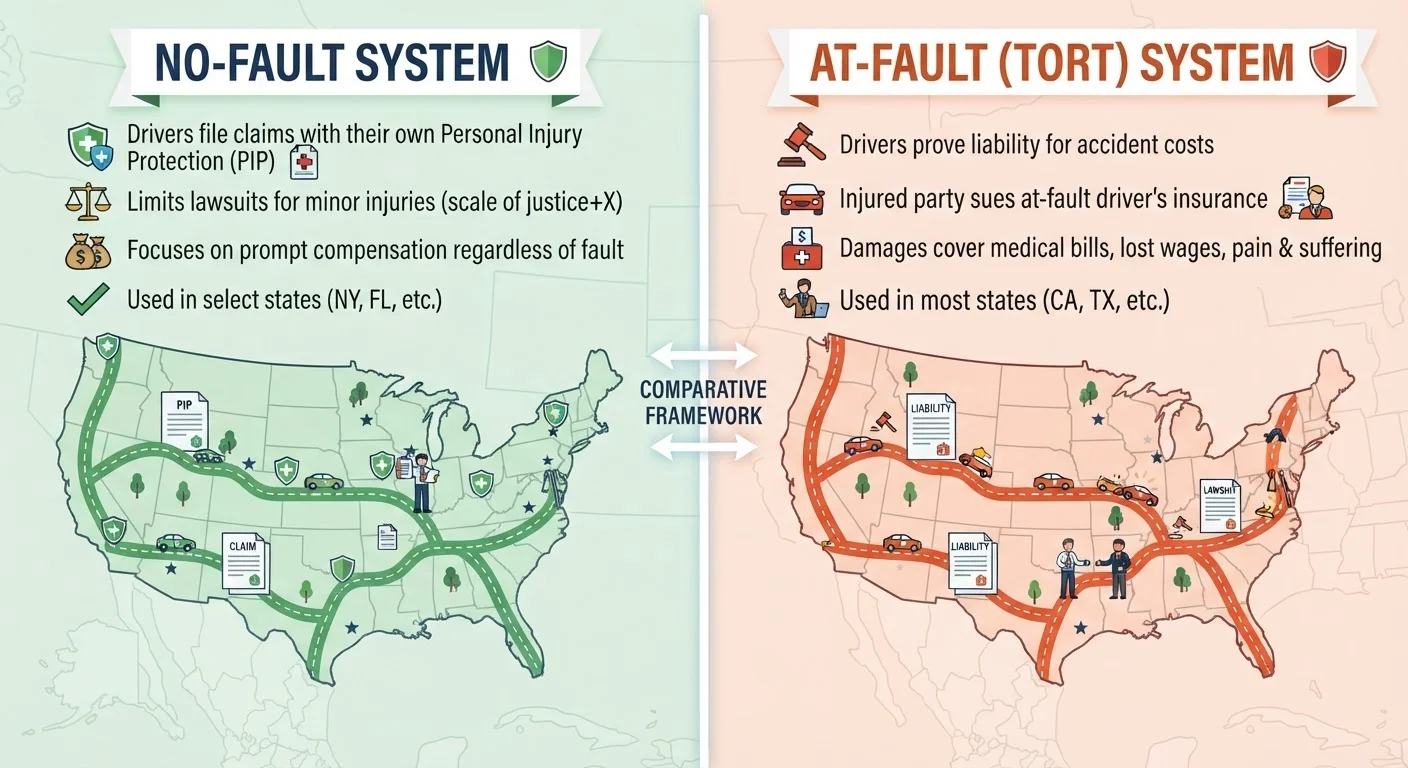 No-Fault vs. At-Fault Auto Insurance States: How Coverage Rules Change by Location