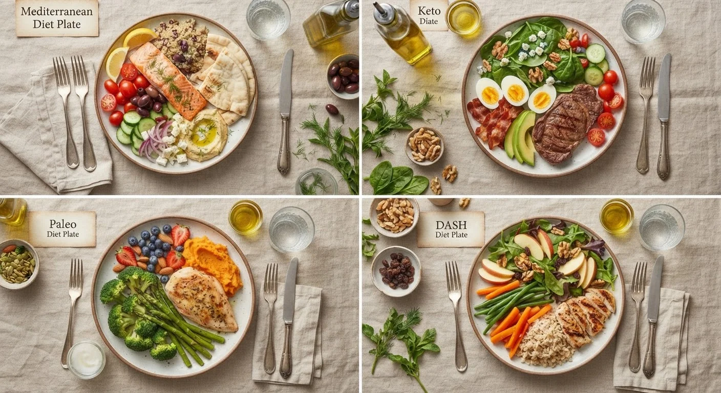 Popular Diet Plans Side by Side: Keto, Paleo, Mediterranean, and DASH