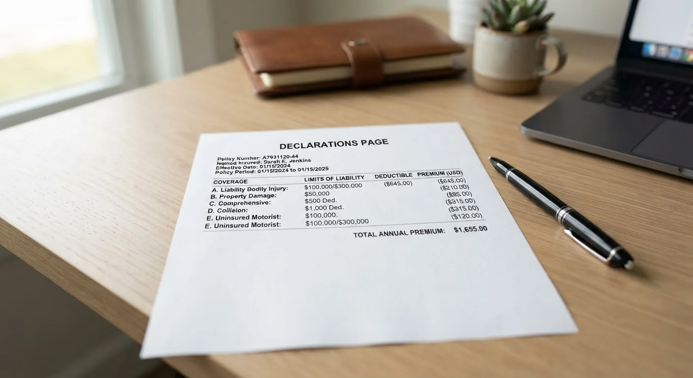 What the Declarations Page Tells You About Your Policy